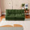Causeuse verte moderne 77 po - Canapé 2 places ultra confortable avec coussins en treillis, tissu chenille respirant pour le salon et la chambre à coucher