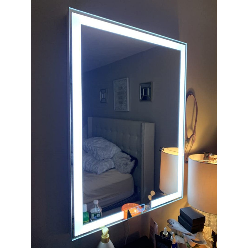Miroir de coiffeuse avec lumière DEL Royale Elegance, 31,5 po x 23,5 po