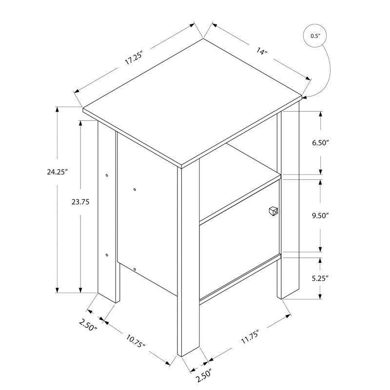 Table d'appoint transitionnelle - Stratifié blanc pour une chambre à coucher de style contemporain avec rangement soigné