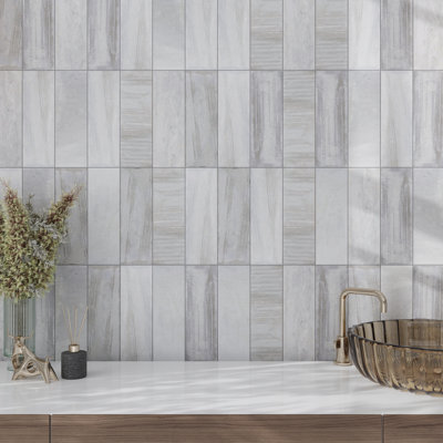 4" x 13" Porcelain Stone Look Subway Wall & Floor Tile