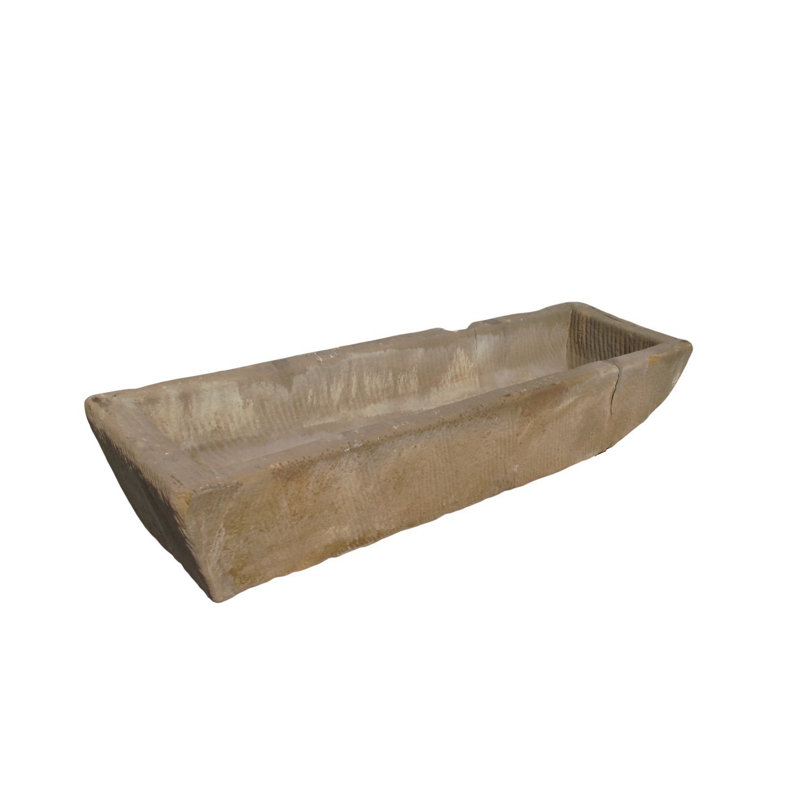 74" Inch Long Hand Chiseled Stone Trough 62