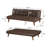Upholstered Tufted Convertible Sofa Bed Dark Coffee