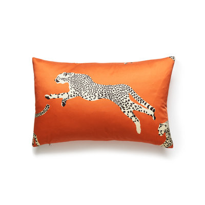 Leaping Cheetah Lumbar Pillow Cover & Insert