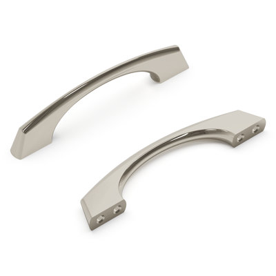 Greenwich Collection Arch Pull - 5-1/16" Center to Center Cabinet Pull Polished Nickel - Contemporary Hardware for Drawers & Cabinets