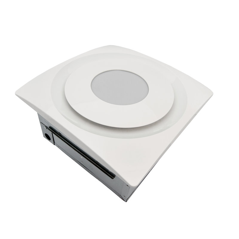 Ventilateur de salle de bain 90 CFM avec éclairage Slim fit, Blanc