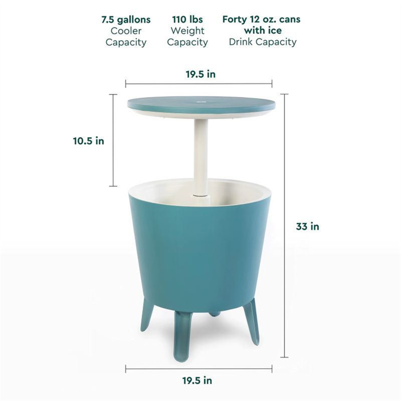 Glacière de table de bar, Bleu sarcelle