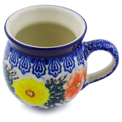 Tasse à bulles en grès 12 oz - Pétunias primaires