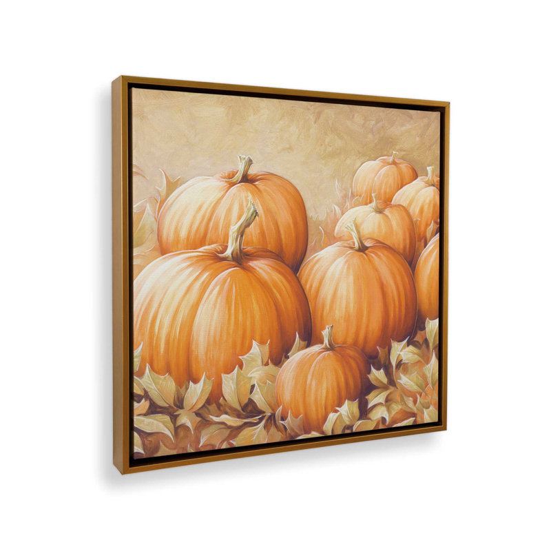 «Pumpkin Patch» par Dogwood, L 20 po x H 20 po, Doré, Toile avec cadre