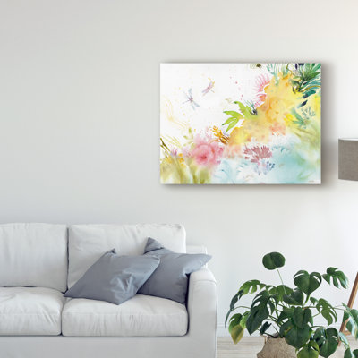 « libellule harmonie », peinture sur toile tendue