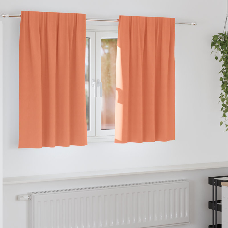 Curtains With Curtains 2 Pcs Polyester, Terracotta, 140cm Width x 140cm Drop