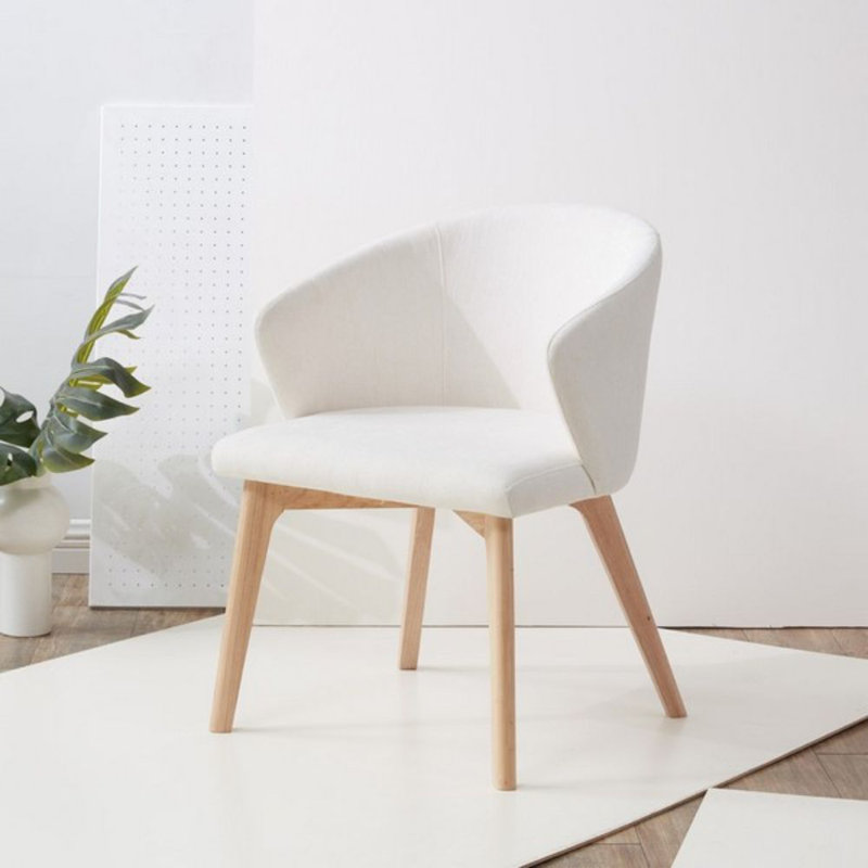 Quentin Linen Arm Chair, Ivory