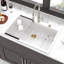 Évier de cuisine en quartz - Évier de cuisine encastré en granite blanc 33 x 22 po-117060703