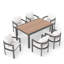 Ensemble repas d'extérieur pour 6 personnes avec table rectangulaire extensible-194823408-194823409