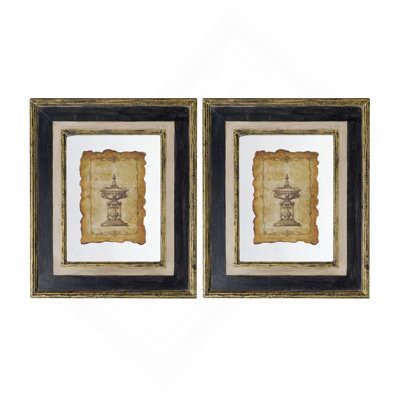 13X15" Lucian Framed Antiqued Sculpture Print