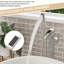 Robinet de baignoire autoportant, robinet à cascade à 360 ° et robinet à main amovible à double commande en nickel brossé avec douche rotative,
