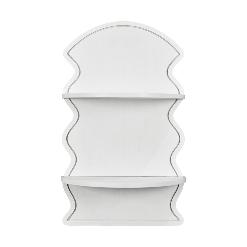  Tablette murale flottante blanche à 2 niveaux, Blanc