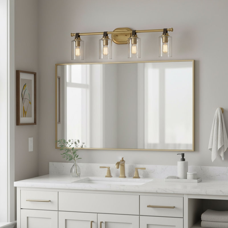 April 4 - Light Dimmable Vanity Light, Heritage Brass