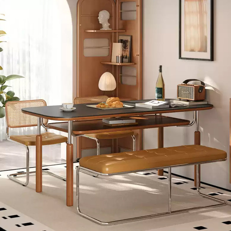 Minimally designed rock dining table, 29.52"H x 70.86"L x 31.49"W
