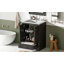 Meuble-lavabo 24 po avec lavabo en céramique, armoire de rangement autoportante moderne avec poignées argentées, portes à fermeture douce-1491051964