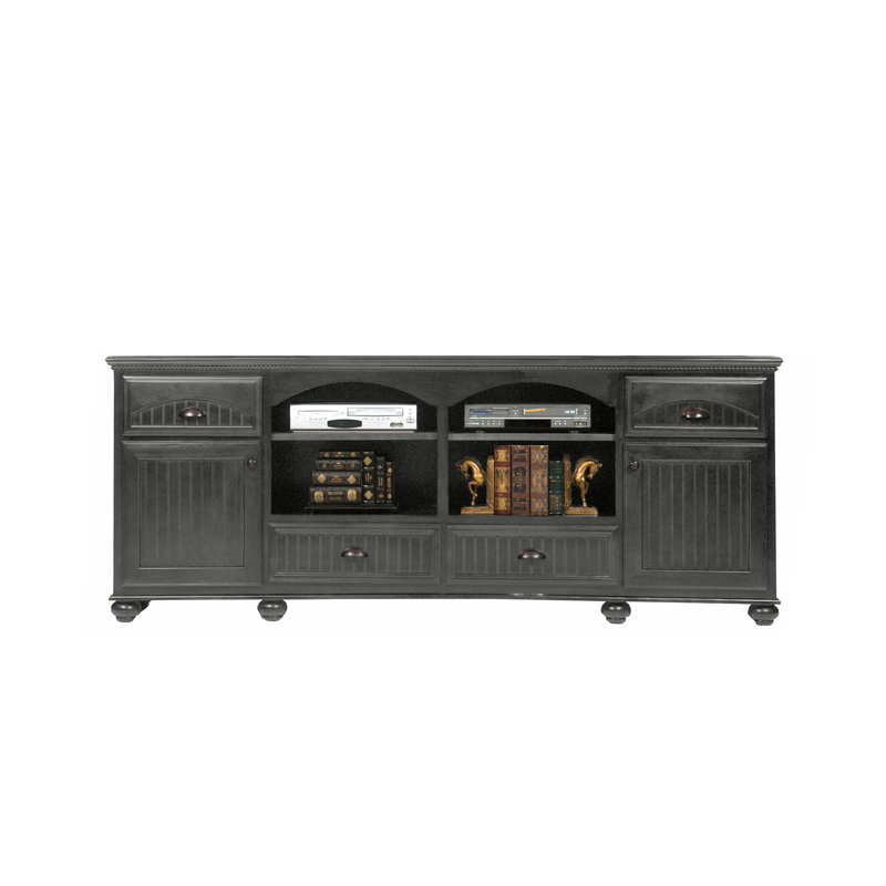 South Perth Unfinished TV Stand for TVs up to 88", Concord Cherry, Wood