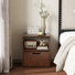 Solid Oak Swirling Side Table-Brown Oak