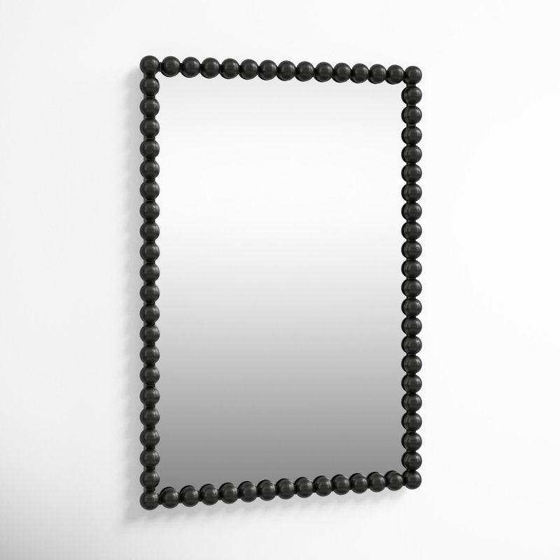 Sanne Metal Mirror, Matte Black, 30" H x 20.5" W