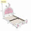 Lit plateforme tapissier simple avec tête de lit en forme de lapin-74517678
