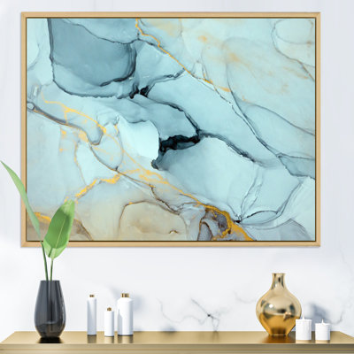«Golden Turquoise», art mural sur toile Glam