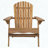 Folding Acacia Wood Adirondack Chair with Slatted Back-332007088