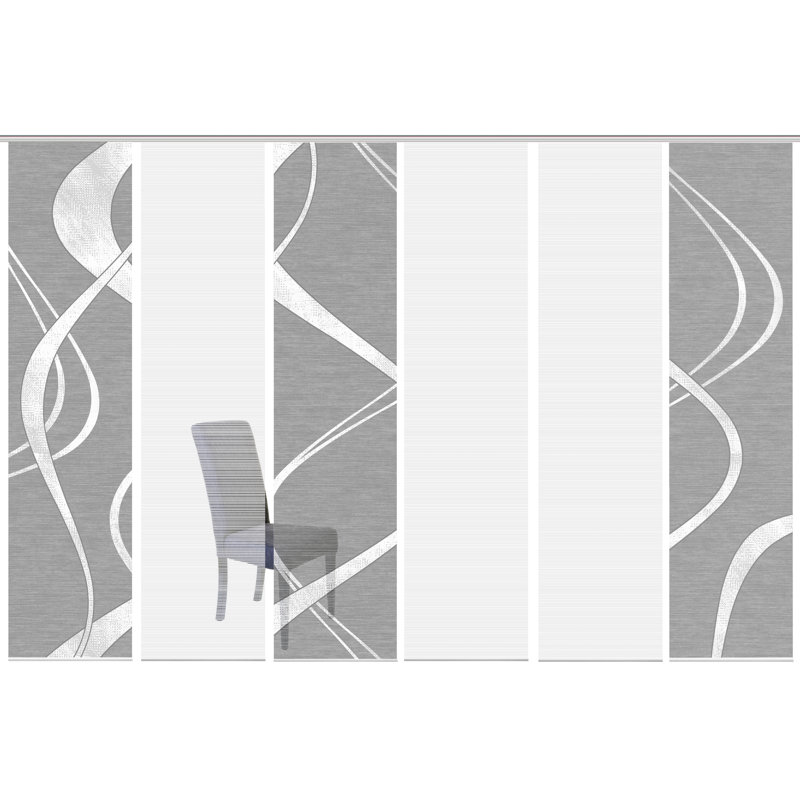 Pearman Semi Sheer Curtain Panel Pair, Grey/White