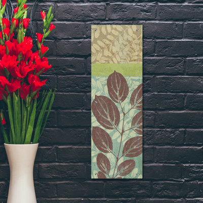  'Leaves 1' by Erin Clark Acrylic Glass Wall Art, 12" x 36"