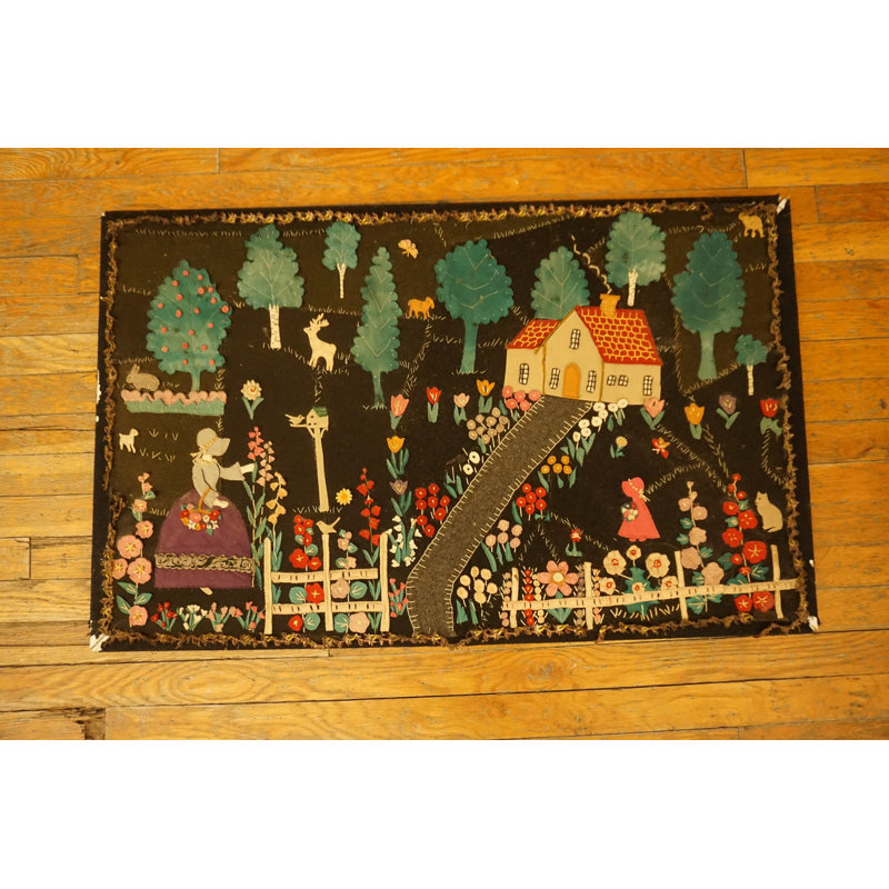 Antique Applique America Flat Weave Quilted Rug