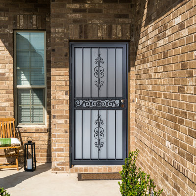 Grisham Deluxe Steel Security Door, 36 x 80" Iron Security Storm Door Conveys