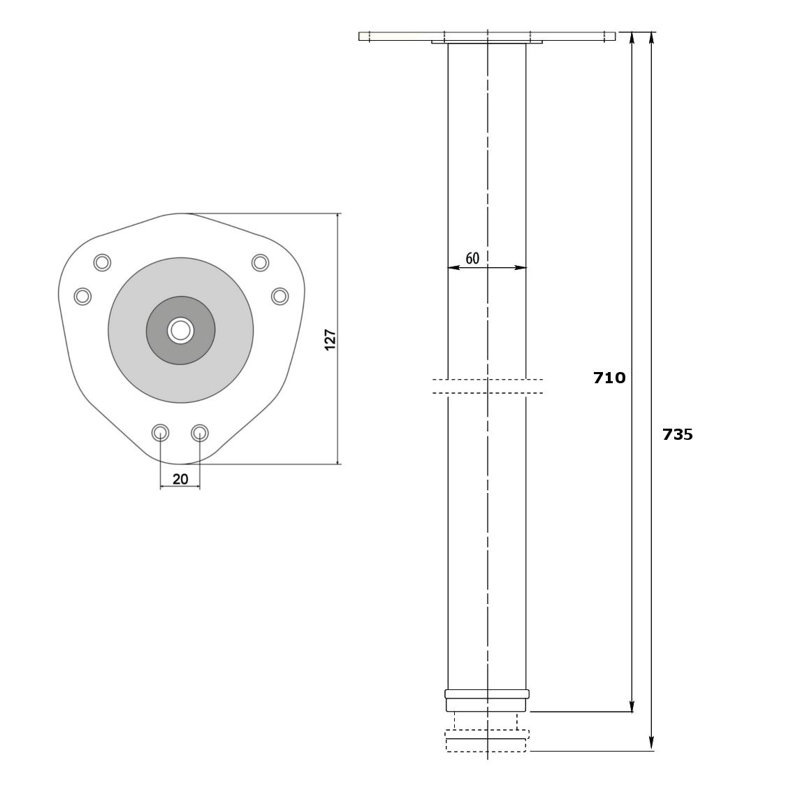 Table Leg Racette