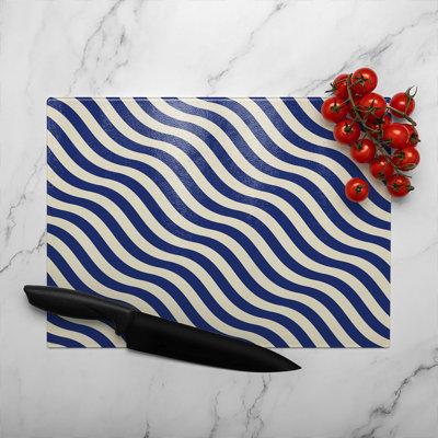 Wavey Lines Glass Chopping Board