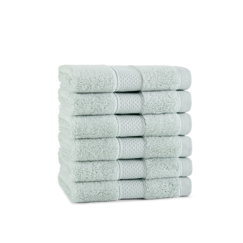 Standard Cotton Washcloth 13x13 (6/Pack), Aqua Green