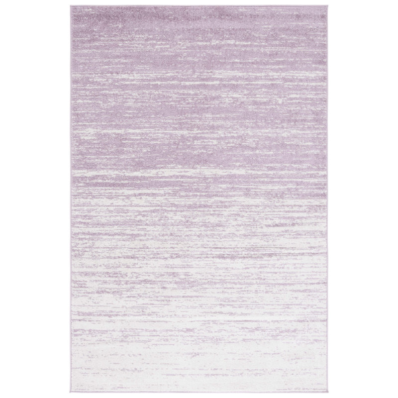 Bethlyn Ombre Cream/Purple Area Rug, Rectangle 5'1" x 7'6"