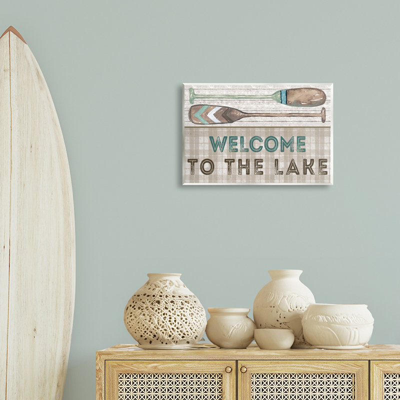 «Rustic Welcome Lake Oars» par Elizabeth Medley, H 13 po x l 19 po