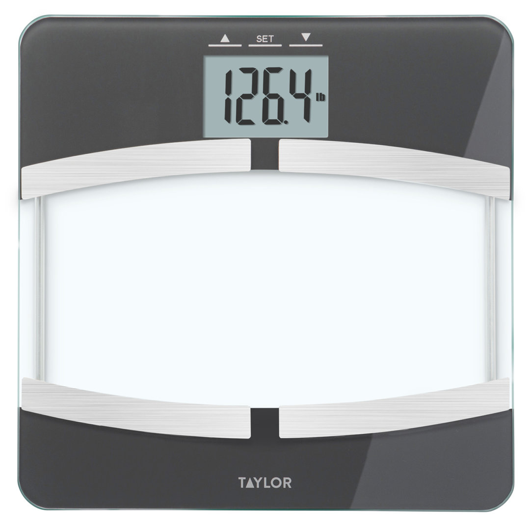 Taylor 400 Lb. Capacity Digital Glass Platform Body Composition Analyzer Bath Scale, Black Taylor