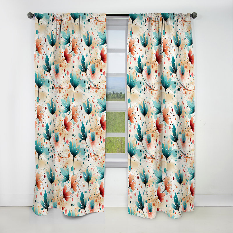 Contemporary Chic Polka Dots Motif III - Rideau abstrait - Rideau occultant - 1 panneaux, L 52 po x L 120 po