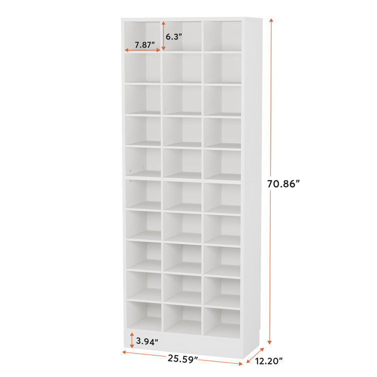 30 Pair Shoe Storage Cubbies and One Shelf Hokku Designs Finish: White