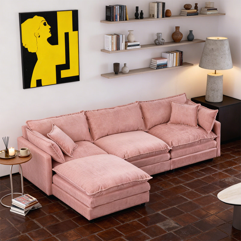 Canapé modulaire modulaire, Rose