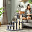 Tucker Murphy Pet™ 4 Levels Cat Steps with Scratching Posts for High Bed, Sofa, Grey