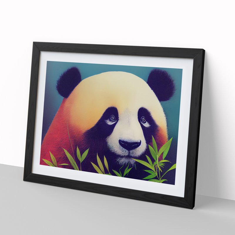 Miraculous Panda - Single Picture Frame Print, 46cm H x 64cm W x 2cm D, Black