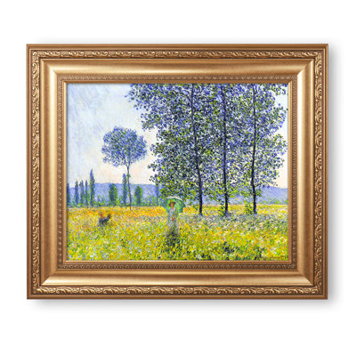 Sunlight Effect under the Poplars 1887 by Claude Monet Framed,Silver Edge Frame The World Classic Art Reproductions,Wall Art for Home Decor
