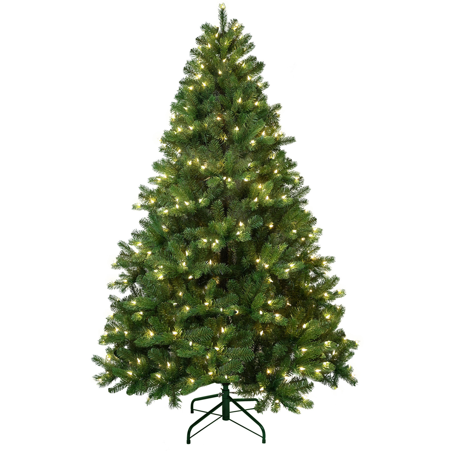 White 9' Pre-Lit Spruce Christmas Tree, 7.5ft H