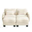 Canapé de soutien en chenille avec coussin de taille délicate et repose-pieds mobile, conception ergonomique incurvée, canapé modulaire facile à assembler pour le bureau du salon-133657624
