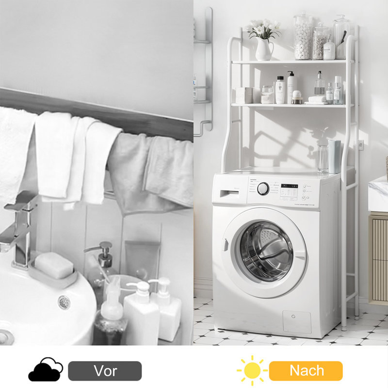 Shamariah Iron Freestanding Over The Toilet Storage, White