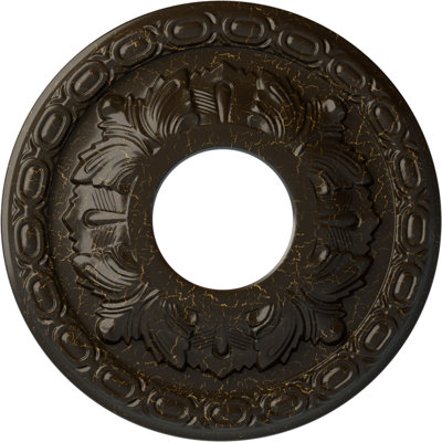 Médaillon de plafond Endurathane Helene, DE 11 7/8 po x P 3 5/8 po x P 7/8 po (convient aux auvents jusqu'à 5 1/4 po), finition bronze patiné peint à la main