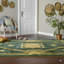 Green Hand-Knotted Wool Art Deco Diamond Geometric Modern Contemporary Carpet Rug-202305018